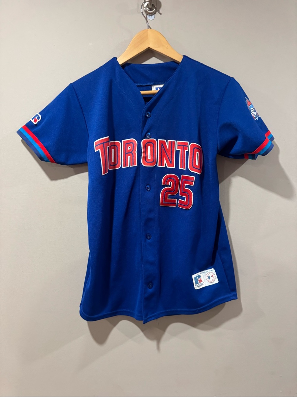 Vintage Carlos Delgado #25 Sewn Toronto Blue Jays Jersey - Made in Canada